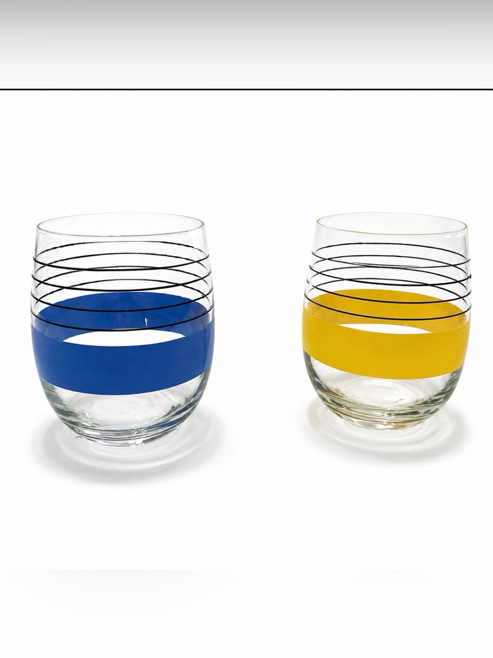 Libbey  “Sociables” Roly Poly Glasses Vintage Set of 2 1980’s